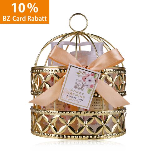 Badeset Honey Jasmin in Drahtkorb