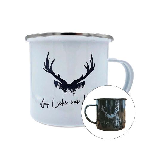 Produktbild zum Produkt 'Emaille Tasse - "Heimatliebe"'