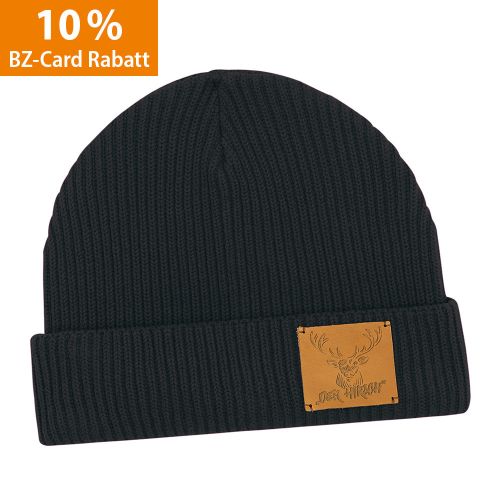 Beanie - Hirsch Patch "Black"