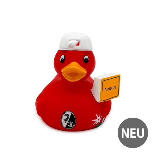 Produktbild zum Produkt 'SC Freiburg – Badeente „Ortsschild“'