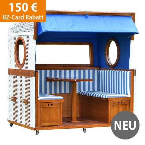 Produktbild zum Produkt 'Strandkorb 6-Sitzer-"Gosch-Lounge" blau weiß'