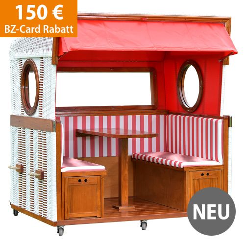 Produktbild zum Produkt 'Strandkorb 6-Sitzer-"Gosch-Lounge" rot gestreift'