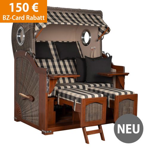 Produktbild zum Produkt 'Strandkorb Mahagoni Beige Kariert'