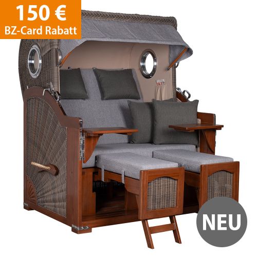 Produktbild zum Produkt 'Strandkorb Mahagoni Dunkelgrau'