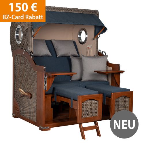 Produktbild zum Produkt 'Strandkorb Mahagoni Dunkelblau'