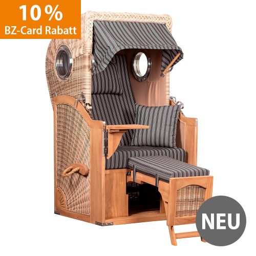 Produktbild zum Produkt 'Strandkorb 1-Sitzer anthrazit-weiß gestreift'