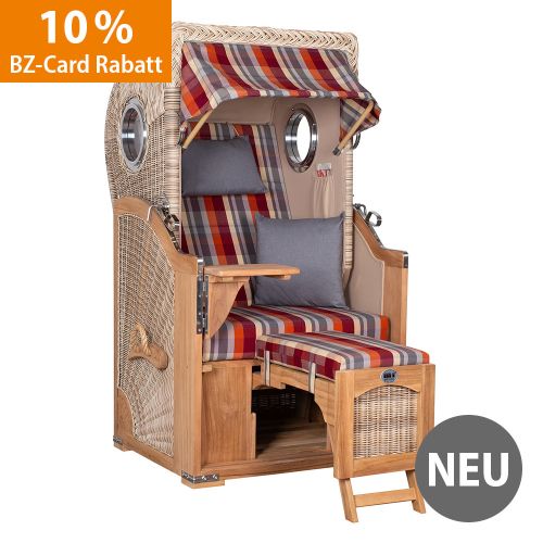 Produktbild zum Produkt 'Strandkorb 1-Sitzer rot-grau kariert'