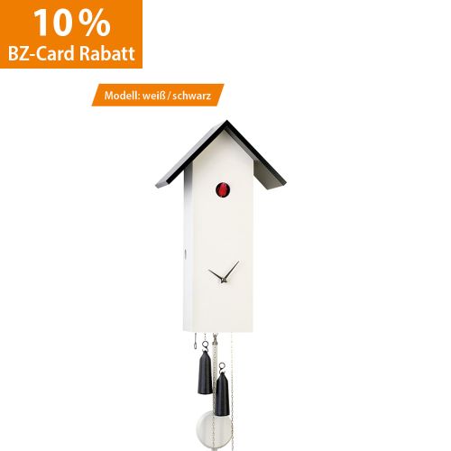 Kuckucksuhr I Vogelhaus - weiß/schwarz